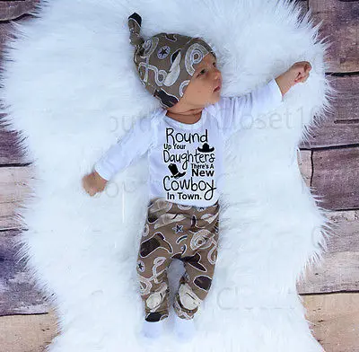 Novorojenega Dojenčka Baby Girl Boy Oblačila, ki Romper Dolge Hlače Klobuk 3pcs Bombaž Priložnostne Obleko, Set Oblačila, ki Prihajajo Nova