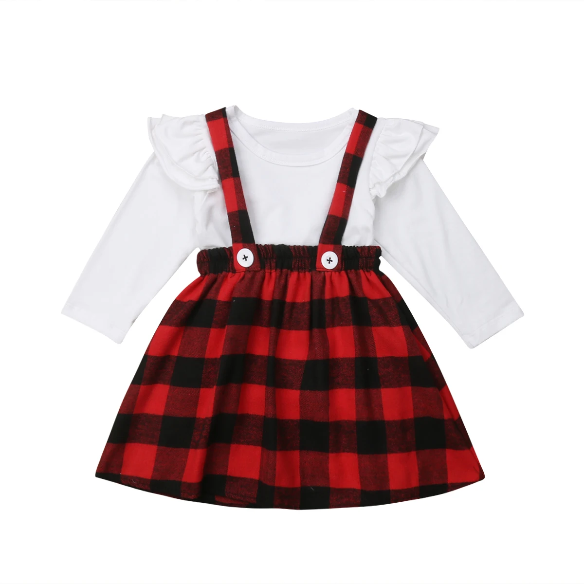 Novorojenček Malčka Pomlad Jesen T-shirt+Celotnega traku Obleka Komplet Dekleta Cvetlični Obleke Obleke Baby Princesa Božič Obleke