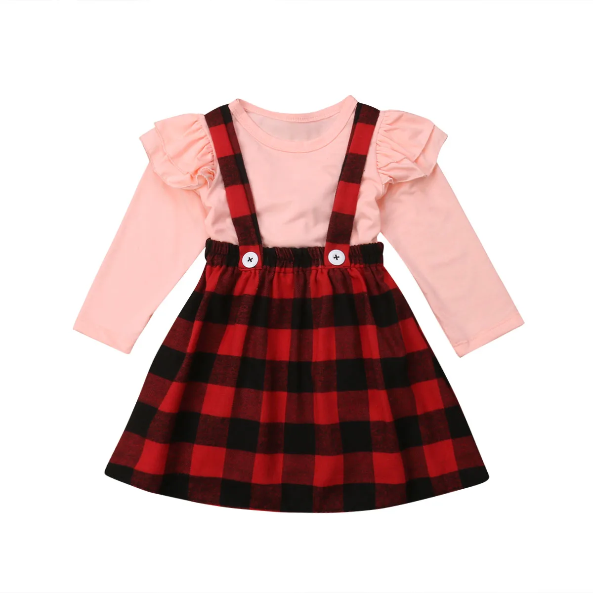 Novorojenček Malčka Pomlad Jesen T-shirt+Celotnega traku Obleka Komplet Dekleta Cvetlični Obleke Obleke Baby Princesa Božič Obleke