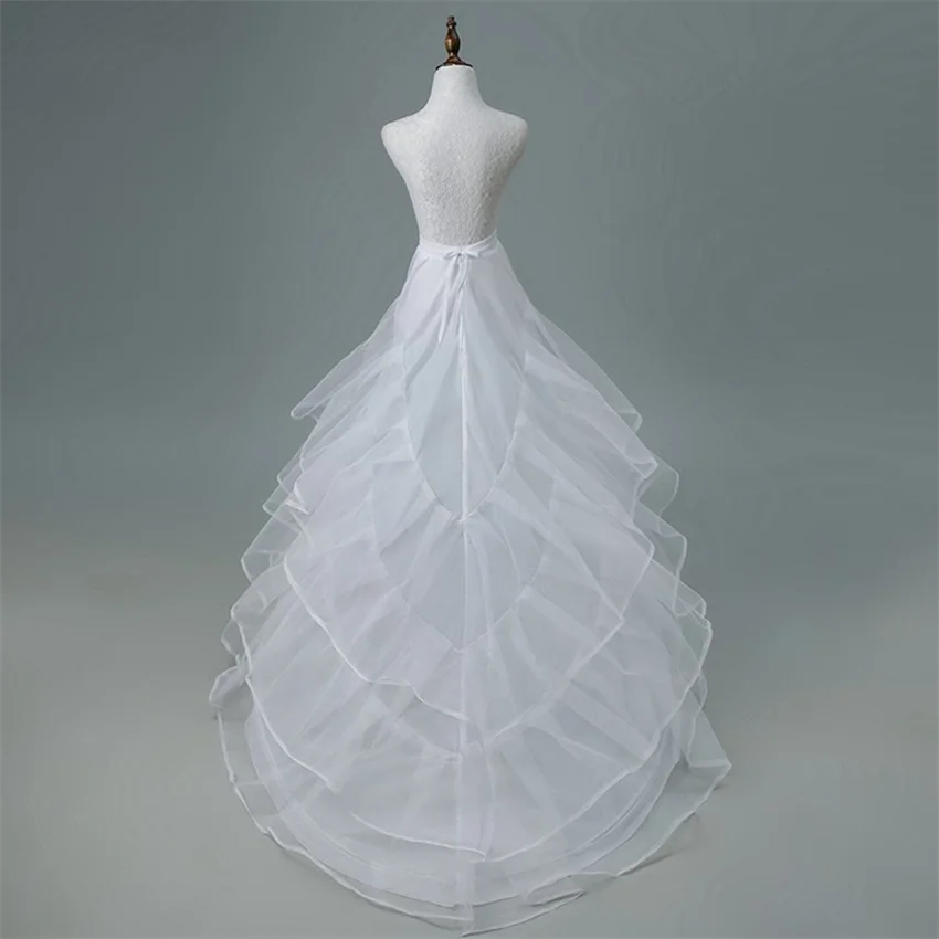 NUOXIFANG Poročno Obleko Crinoline Poročne Petticoat Underskirt 2 Obroče s Kapelo Vlak