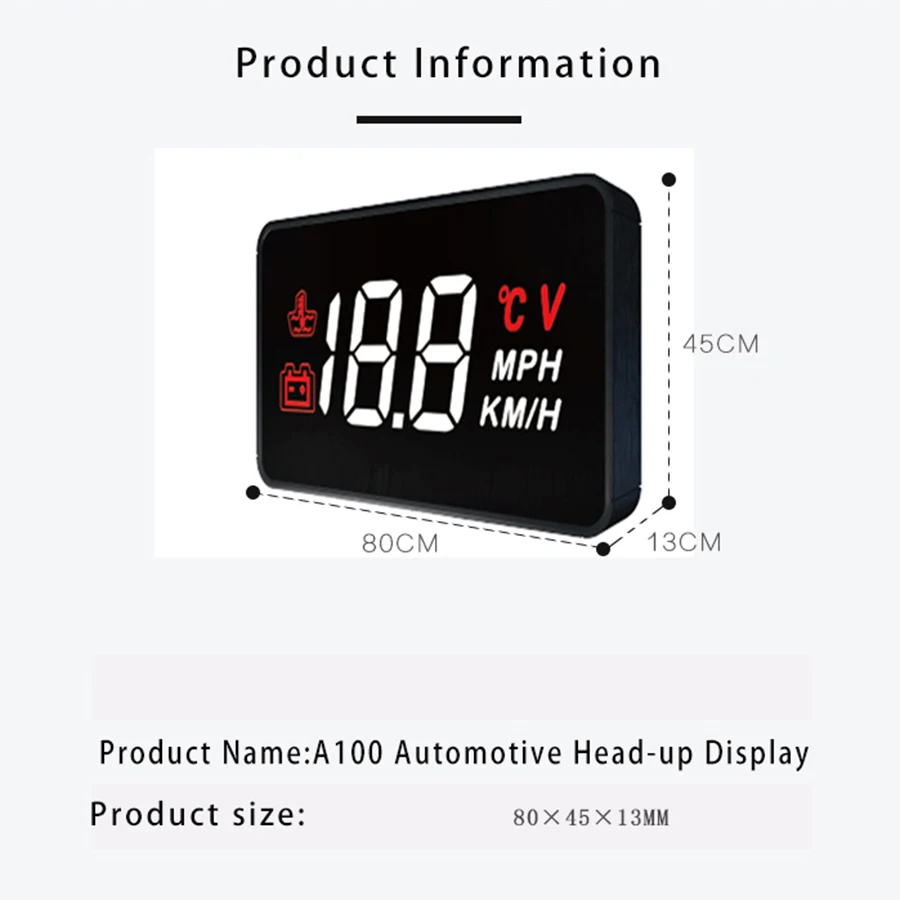 OBDII HUD Head Up Display EOBD merilnik Hitrosti prekoračitev hitrosti Opozorilni Sistem Projektor Vetrobransko steklo Auto Elektronski Napetost Hibridni Avtomobili
