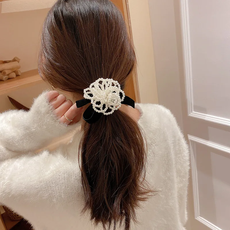 Oblikovanje cvet lok lase kabel dekleta haar pribor razredi cheveux schrunchie fille za ženske posnetke capelli 2020 gume