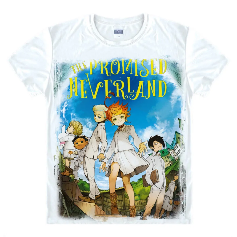 Obljubljena Neverland T Shirt Emma Norman Ray Moda Tee Anime Po Meri Priložnostne Cosplay T-Shirt Tiskanje Kratkimi Rokavi TShirt