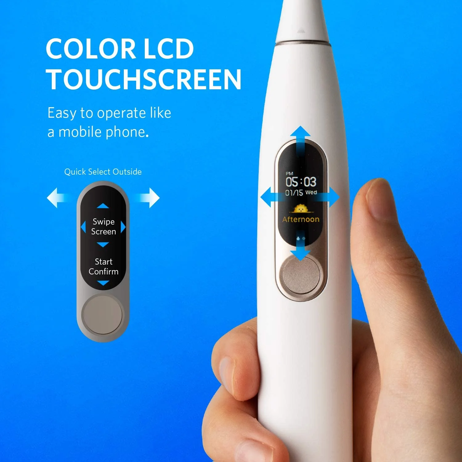 Oclean X Sonic Električna zobna ščetka Hitro Polnjenje 30 dni, Barvni LCD-Zaslon na Dotik IPX7 Zobno Ščetko Globalna Različica