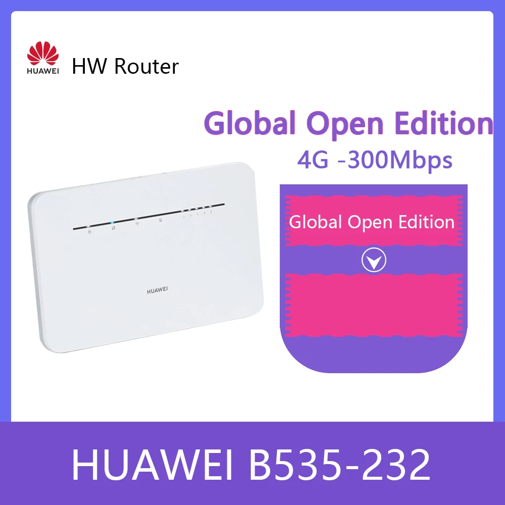 Odklenjena Huawei B535-232 4G Usmerjevalnik 3 Pro LTE FDD LTE: B1 / B3 / B7 / B8 / B20 / B28 / B32 / B38 Cat7 300Mbps Brezžični CPE Usmerjevalnikom
