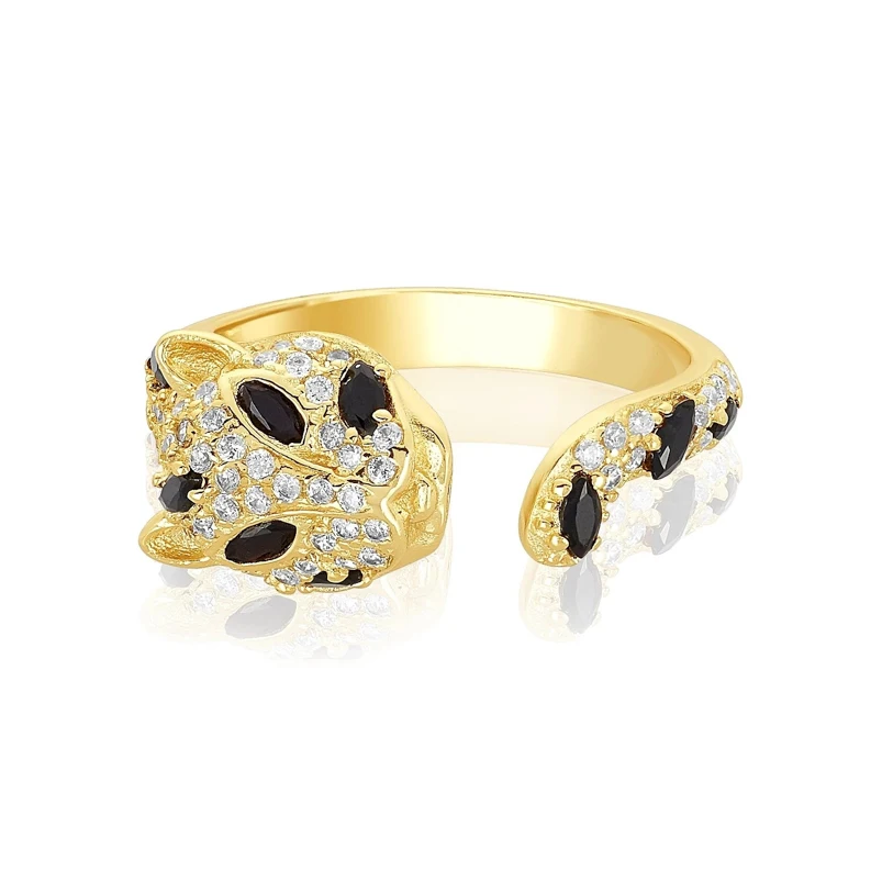 Odprite velikost jaguar design ženske obroč srčkan živali design modni nakit