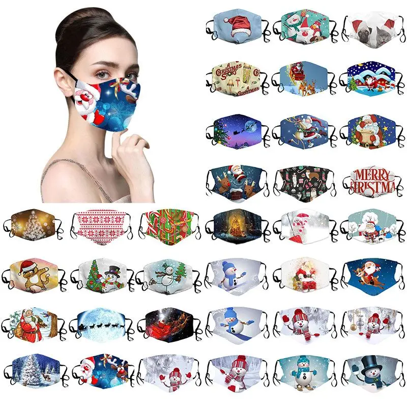 Odrasli Božič Masko Unisex Zaščito Masko Za Obraz Toplo Windproof Pokrivajo Usta, Obraz Masko Za Ženske