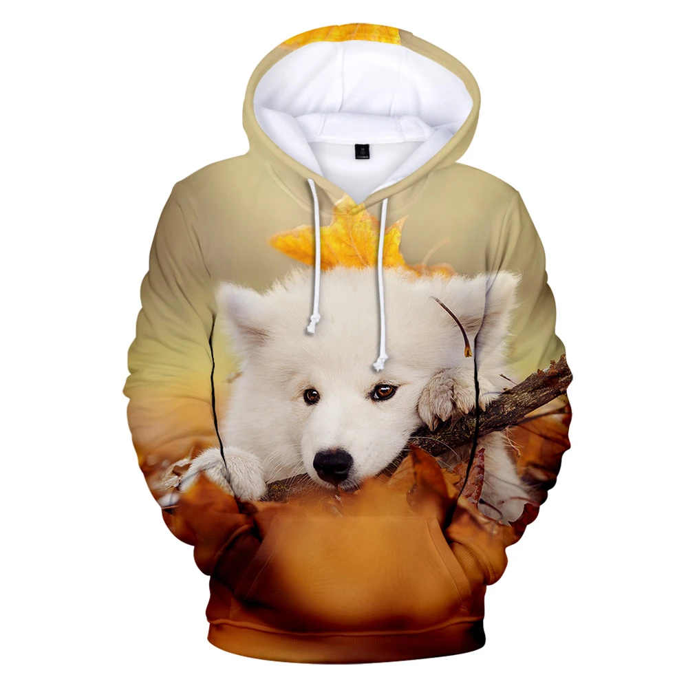 Odrasli otroci Samoyed Wolf 3D Hoodies Moški/Fant zgornji del Trenirke Moški Harajuku Jesensko Zimska Oblačila Puloverji Volk hoodie za ženske