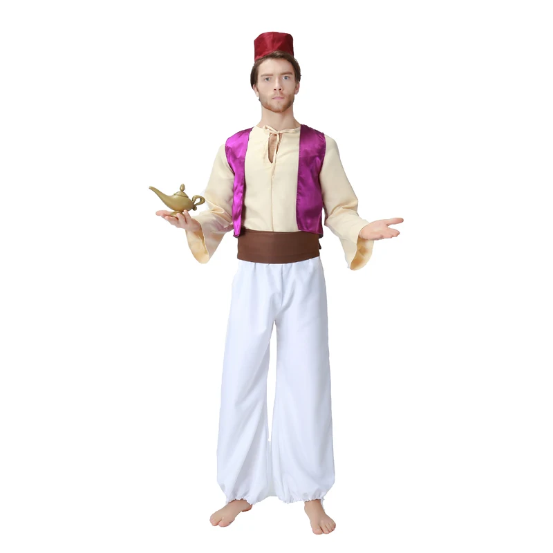 Odraslih Moških Aladdin Lučka Princ Halloween Arabskem Kostum Obleko Smešno Cosplay Telovnik Hlače Oblačila Stranka Oblačila Obleko Plus Velikost
