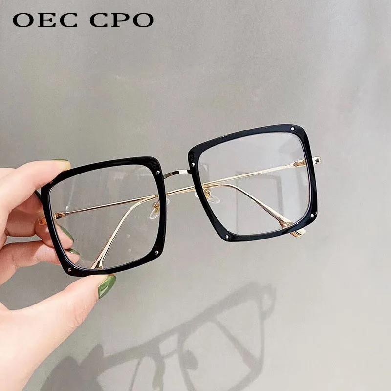 OEC CPO Modne Dame Kvadratnih Očala Okvirji Ženske Trendi na Pregleden Očala Okvirji Moških Jasno Očala Očala 0630