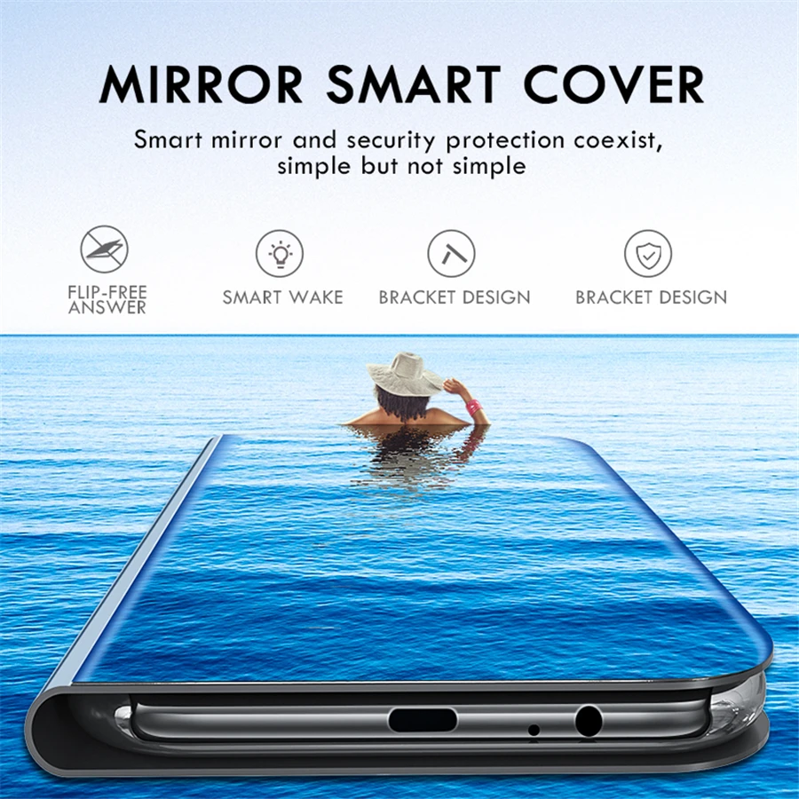 Ogledalo Flip Primeru Za Huawei P8 P9 Lite 2017 P10 P20 P30 Pro Mate 10 20 P Smart 2019 Y5 Y7 Y9 2018 Čast 7C 8X Luksuzni Telefon Kritje