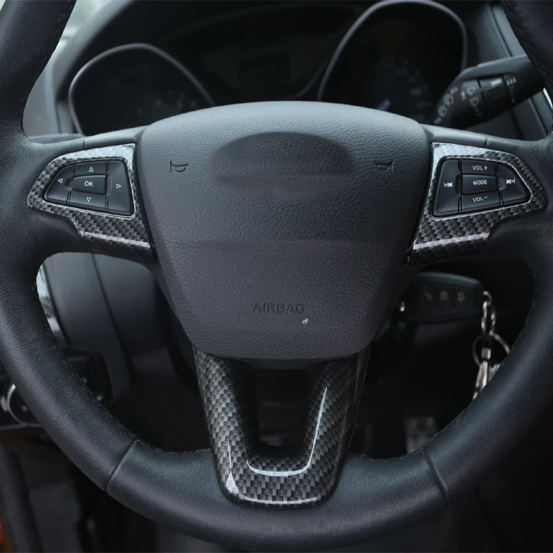 Ogljikovih Vlaken ABS Barva Avto Volan Dekoracijo Trim Tiste Nalepke Za Ford Focus 4 MK4 2016 2017 Dodatki
