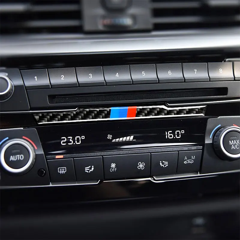 Ogljikovih Vlaken Avto Dodatki Notranjost Centralno Nadzor CD Cover Prevleko Nalepke Za BMW Serije 3 F30 3GT Serije F34 2013-2016