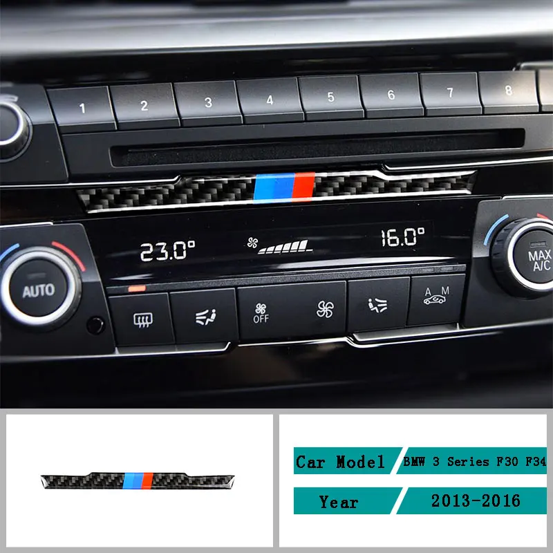 Ogljikovih Vlaken Avto Dodatki Notranjost Centralno Nadzor CD Cover Prevleko Nalepke Za BMW Serije 3 F30 3GT Serije F34 2013-2016