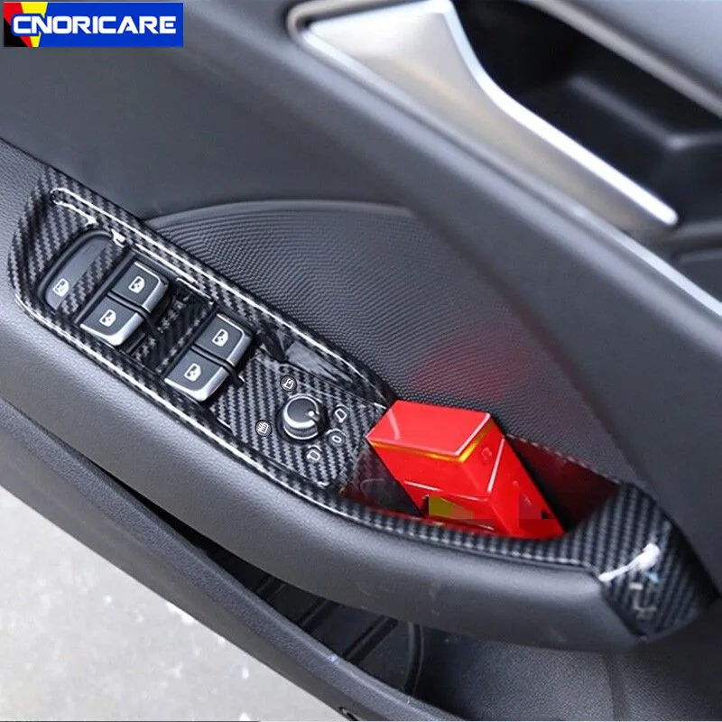 Ogljikovih Vlaken Barve Avto Steklo za Dviganje Okvir Dekoracijo Nalepke Za Audi A3 8V-18 LHD ABS Auto Vrata Armrest Decals