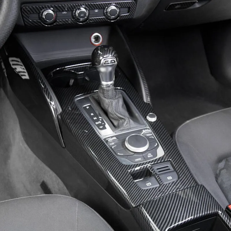 Ogljikovih Vlaken Barve sredinski Konzoli, Prestavljanje Okvir Okrasni Pokrov Trim Za Audi A3 8V-2018 LHD Avto Styling Notranjost