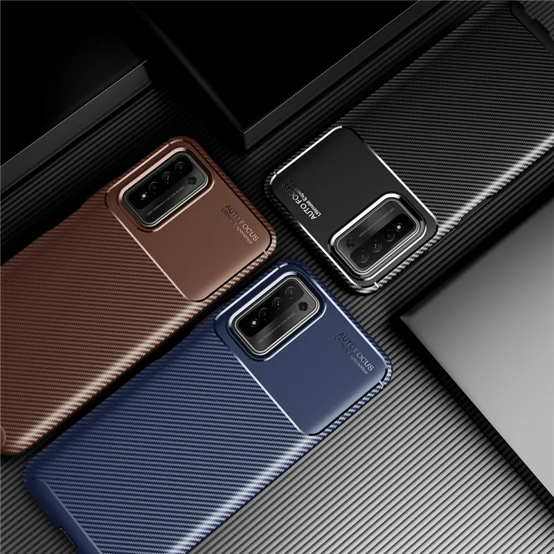 Ogljikovih Vlaken Primeru Za Huawei Honor 10X Lite Primeru 9X Lite 9, 9A 9C X10 Max Kritje Mehka Zaščitna Telefon Odbijača Za Čast 10X Lite