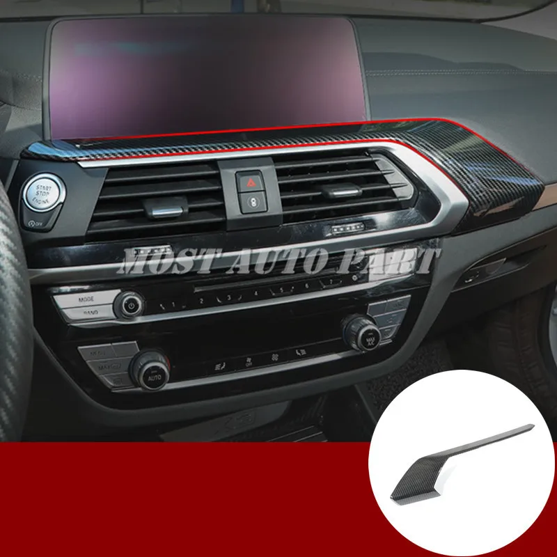 Ogljikovih Vlaken Slog sredinski Konzoli, Oblikovanje Kritje Za BMW X3 X4 G01 G02 2018-2020 Avto dodatki notranjost Avtomobila dekoracijo