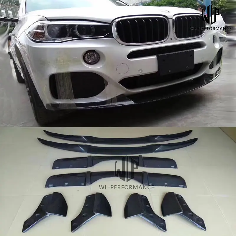 Ogljikovih Vlaken Spredaj Ustnice Zadnji Difuzor Zadnji Odbijač Predpasniki Strani Cepilec Za BMW F15 X5 M Performance Odbijača-UP
