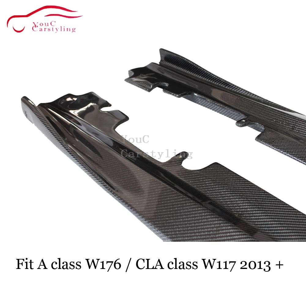 Ogljikovih Vlaken Strani Krilo Cepilec za Mercedes W176 Razred A160 A180 A200 A250 A45 & CLA da w117 CLA180 CLA45 AMG Paket 2013 +