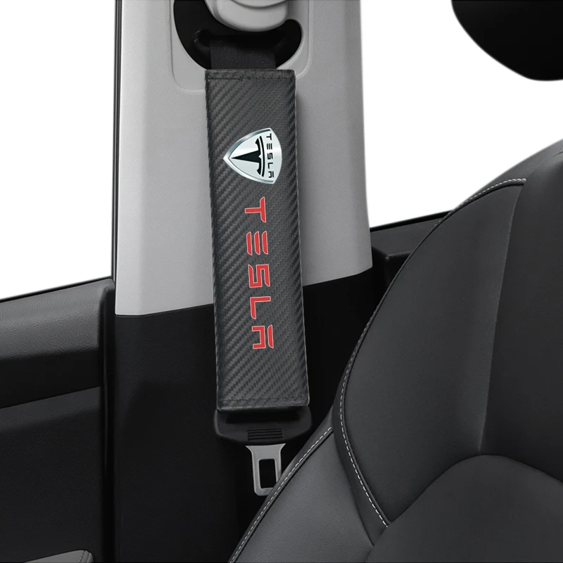 Ogljikovih Vlaken varnostnega Pasu zaščitni Pokrov Tipke Za Tesla model 3 model X, Y slog Roadster Dodatki Avto Styling