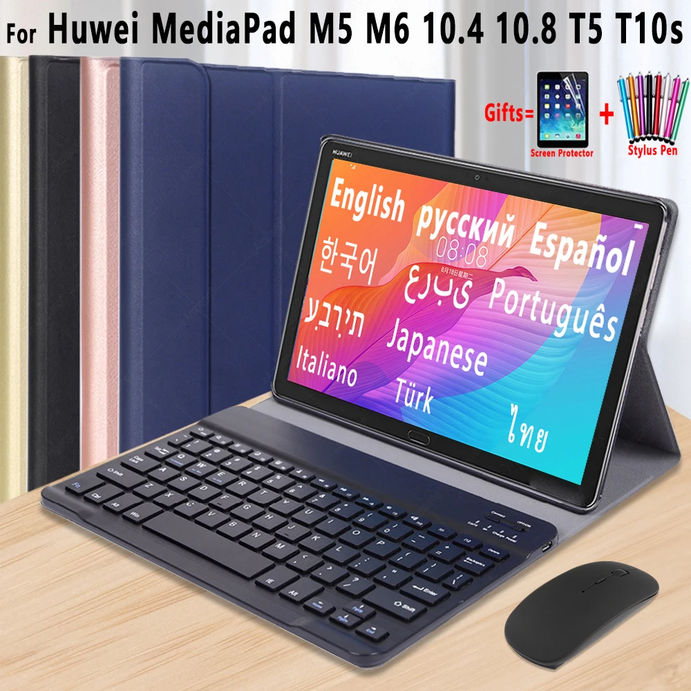 Ohišje za Huawei Matepad 10.4 T10s Pro 10.8 Mediapad M5 Lite 10 10.1 T5 M6 ruščina španščina arabski hebrejski korejski Tipkovnico, Miško