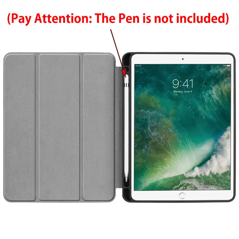 Ohišje Za iPad z 9.7 palčni 5. in 6. Generacije 2018 2017 pokrijemo S Svinčnikom Nosilec Za iPad Zraka 1 2 Silikona Mehko Nazaj Lupini +Film+Pen