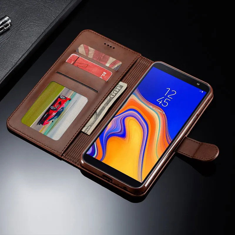 Ohišje Za Samsung Galaxy J4 J6 Plus Luksuzni Visoke Kakovosti Denarnice Magnetni Usnja Flip Cover SAMSUNG J 6 4 2018 Telefon Vrečko Coque