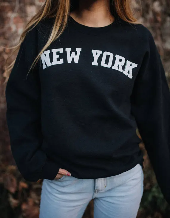 OKOUFEN NEW YORK sweatshirts ulične kul modna unisex vrhovi poln rokav crewneck oblačila bombaž pismo tiskanja puloverji