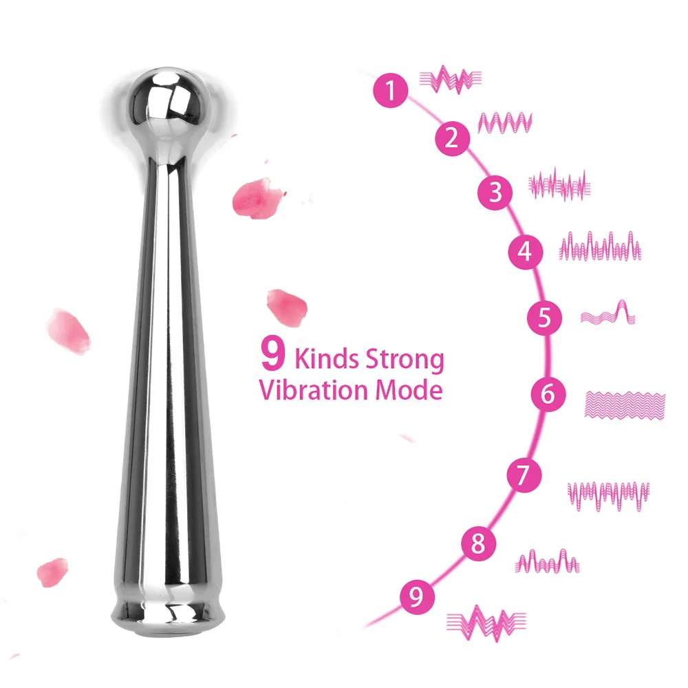 OLO 9 Speed USB Polnjenje Kovinski AV Palico Vibrator za G-spot Klitoris Stimulator Spolnih Igrač za Ženske Maturbator Odraslih Erotični Izdelki