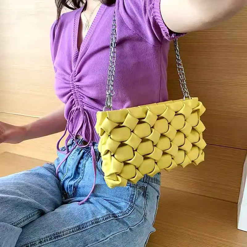 OLOEY Nove ženske torbice visoke kakovosti ramo torbe, tkane verige messenger vrečke sklopke torbice, torbe za ženske