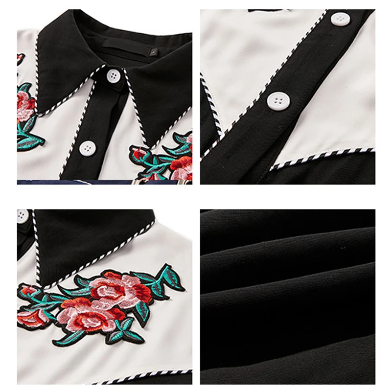 OLOMM SBD25 vrhunska ženska majica D0Q55 korejska različica jeseni novi Retro colorblock vezenje Majica dolg rokav