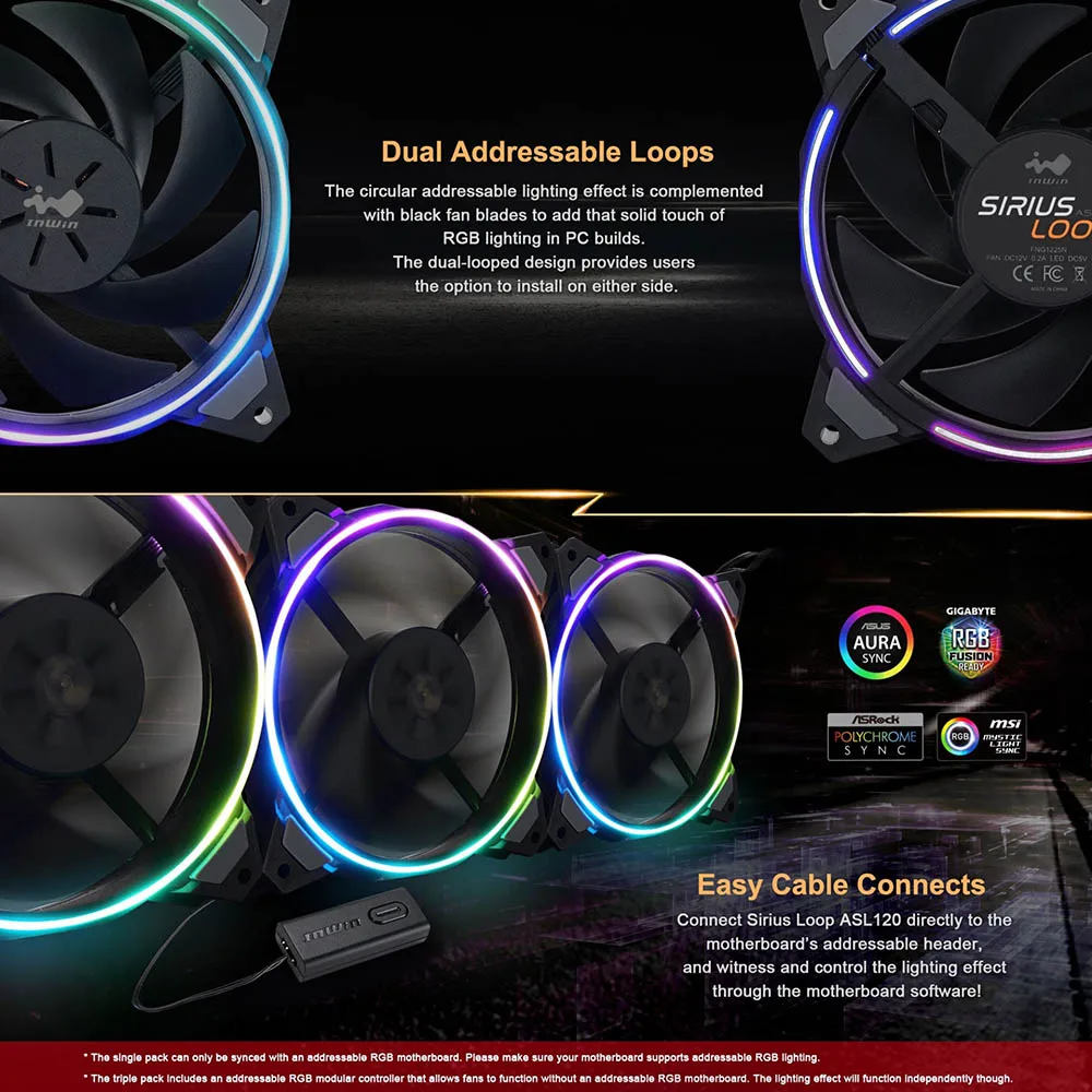 Olskrd Sirius Zanke ASL120 120mm Ventilator Hladilnika Dvojno Aura RGB PC Fan InWin PWM design Hladilni Ventilator Za Računalnik Tiho Gaming Primeru