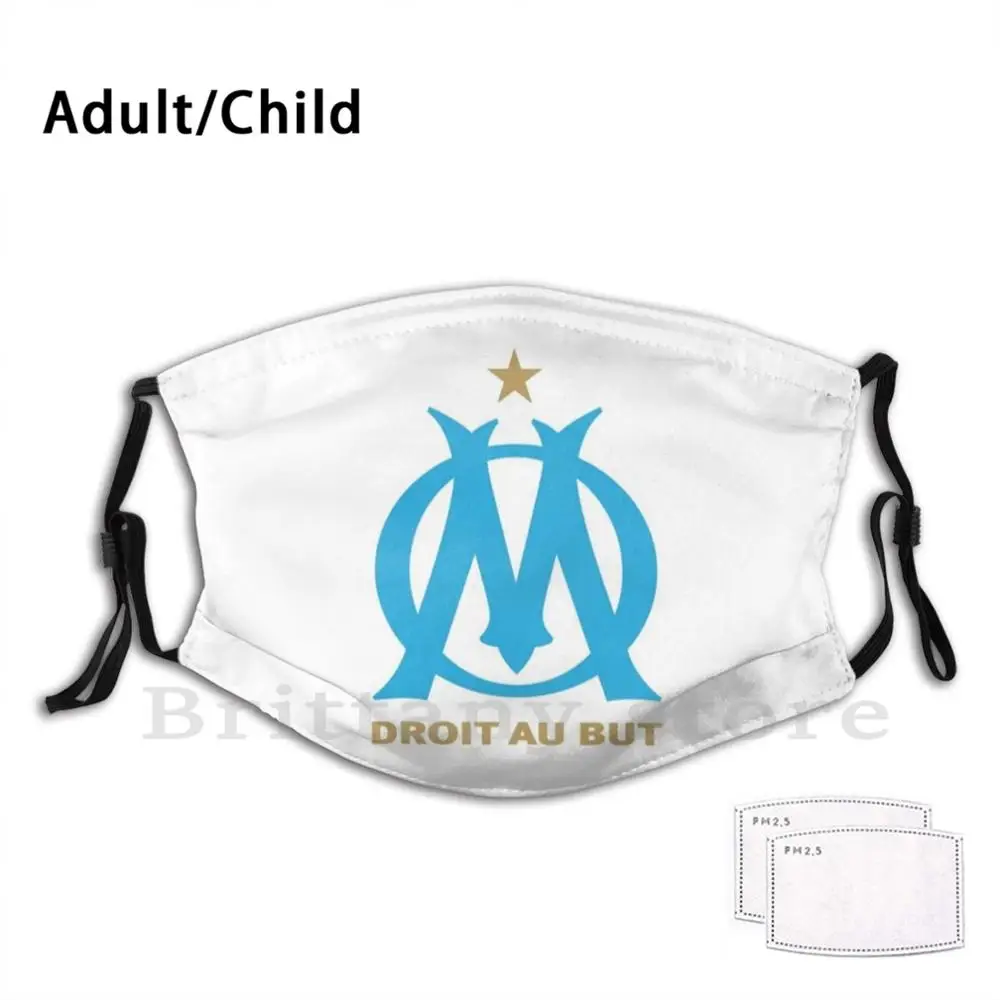 Om Evro klub Odraslih Otrok PM2.5 Filter Za Masko, Marseille Klub Nogometni Logotip