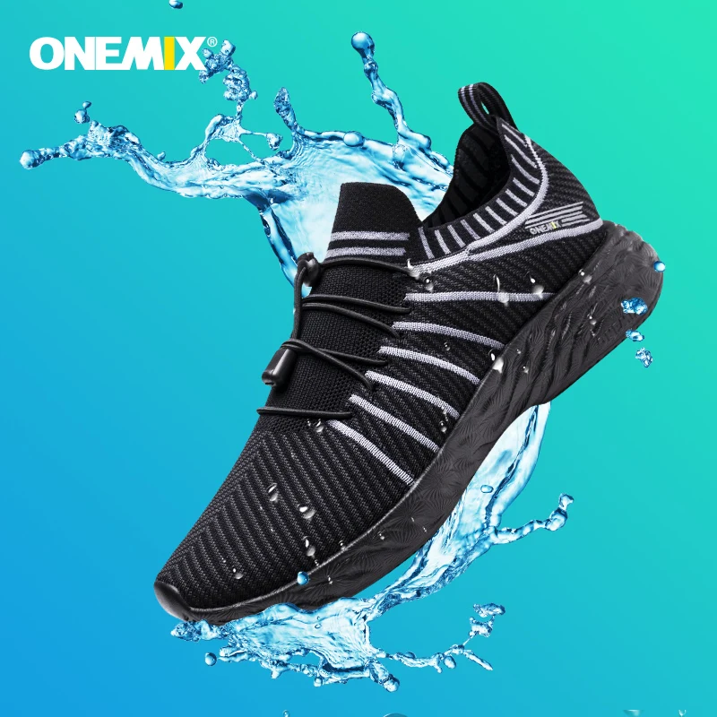 ONEMIX 2021 Črni Čevlji za Moške Nepremočljiva Dihanje Usposabljanje Copati Moški Prostem Anti-Slip Treking Športni Copati