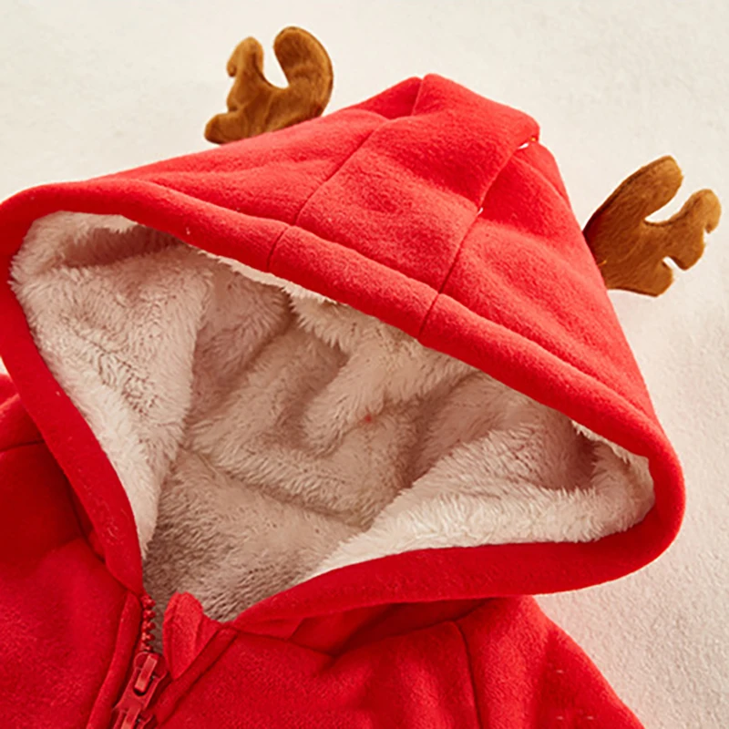 Onesie igralne obleke Otroška Zimska Oblačila Žametno Podlogo Jumpsuit za Malčke Toplo Plasti Oblačil Božič Zgostitev