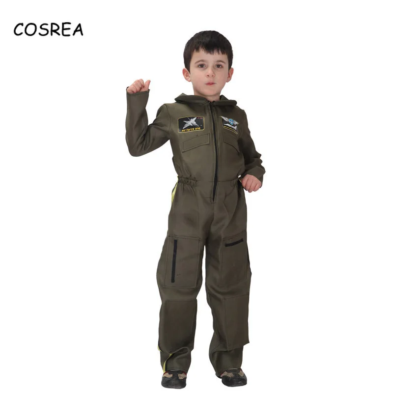 Onesie Otroci Pilotni Enotno Obleko za Fanta Spacesuit Kostum Sile Policista Astronavt Telo Obleko Cosplay Otrok iz Enega kosa Obleke