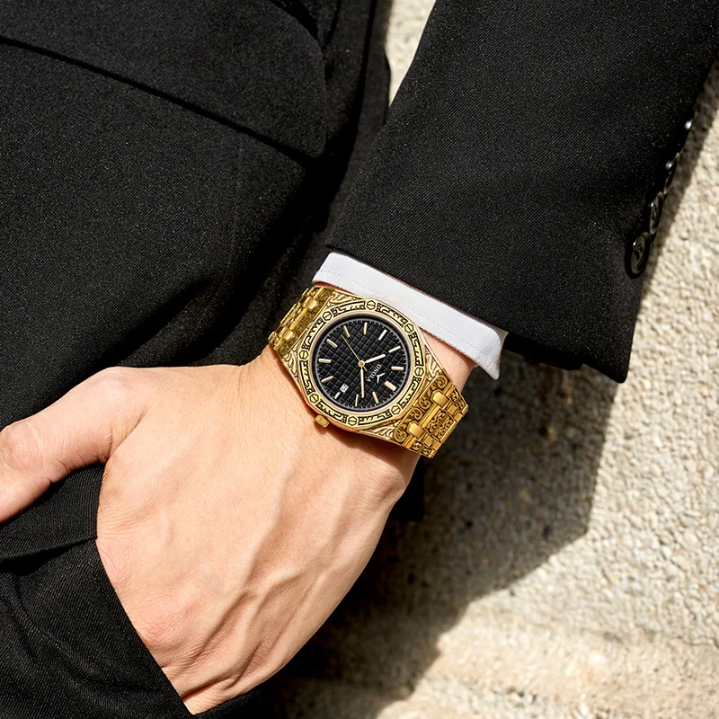 ONOLA blagovne znamke vintage watch človek nepremočljiva Original jekla pasu ročno uro moda priložnostne luxury gold mens watch relogio masculino
