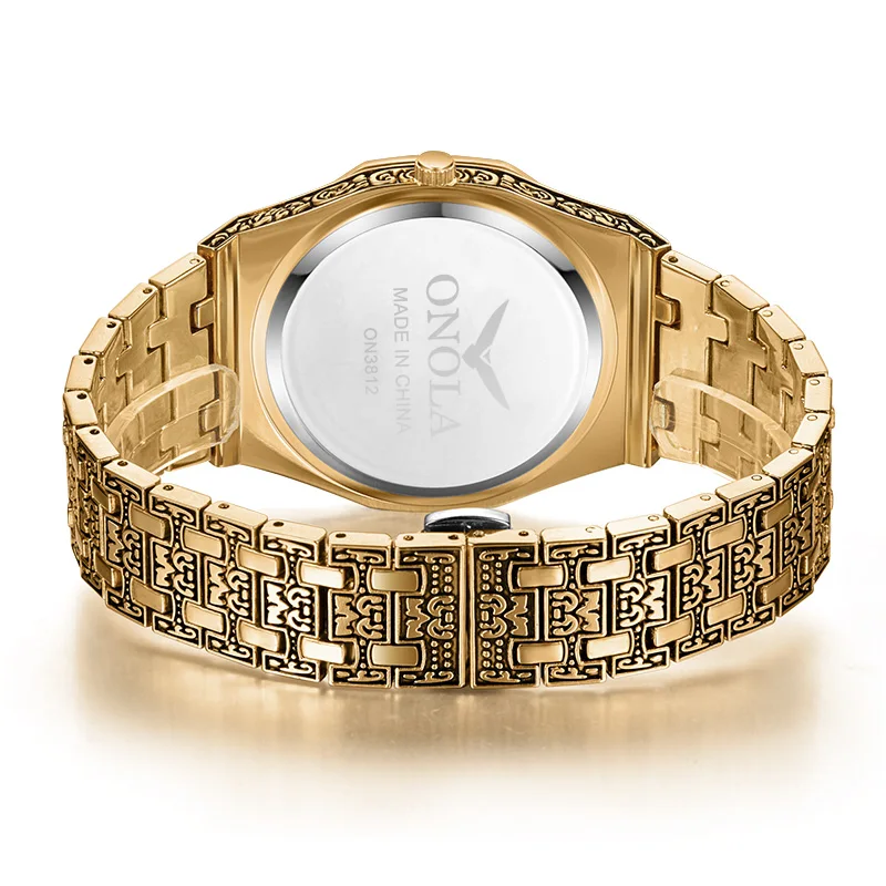 ONOLA blagovne znamke vintage watch človek nepremočljiva Original jekla pasu ročno uro moda priložnostne luxury gold mens watch relogio masculino