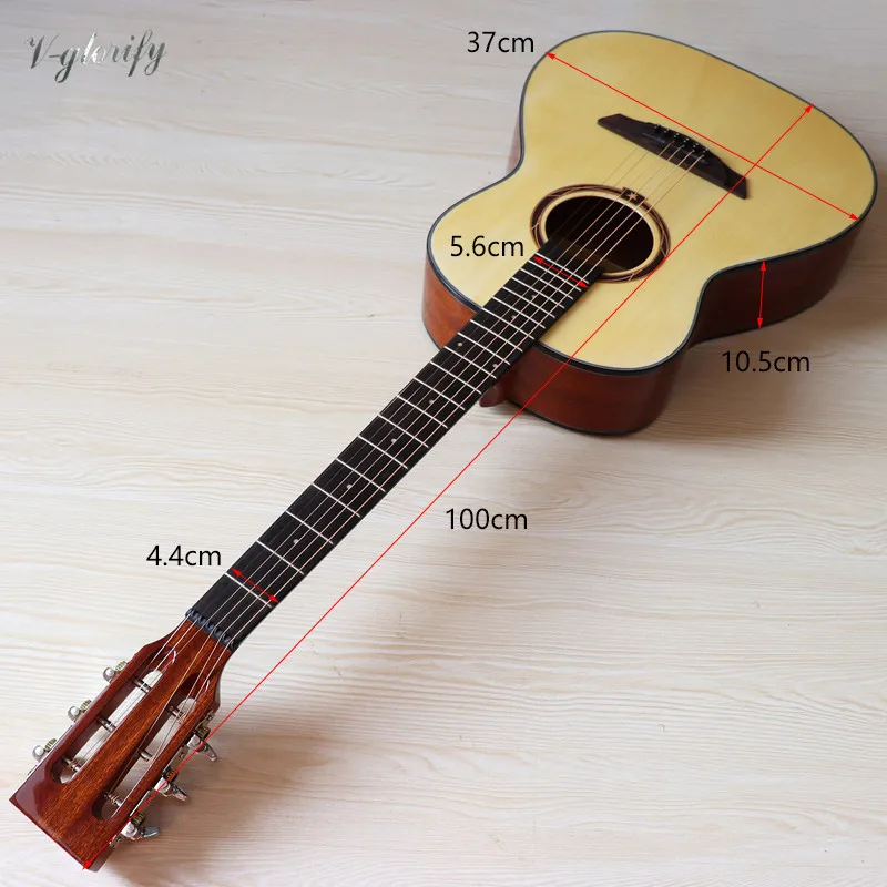 OO telo, akustične kitare, 38 palčni high gloss natural color (naravne barve smrekovega lesa vrh akustična kitara z brezplačno gig bag
