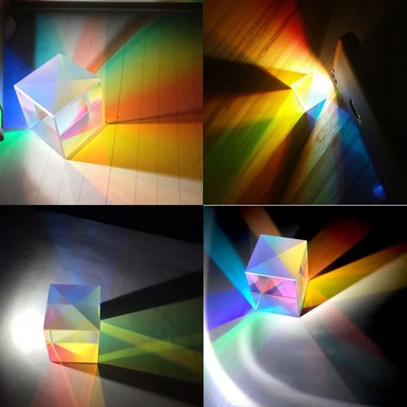 Optični ColorPrism12.7mm Šest-stranski Svetlobi Ice Cube Žarek Delitev Prizme K9 Steklo Objektiv Poučevanja Preizkusa Orodje po Meri