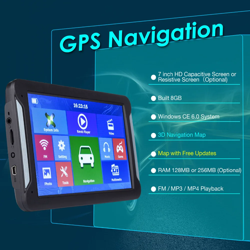 Oriana 7 palčni HD Avto GPS Navigacija FM 8G 256 mb ali 128 MB najnovejše Evropi Zemljevid Ohmska ali Kapacitivni Tovornjak gps navigators