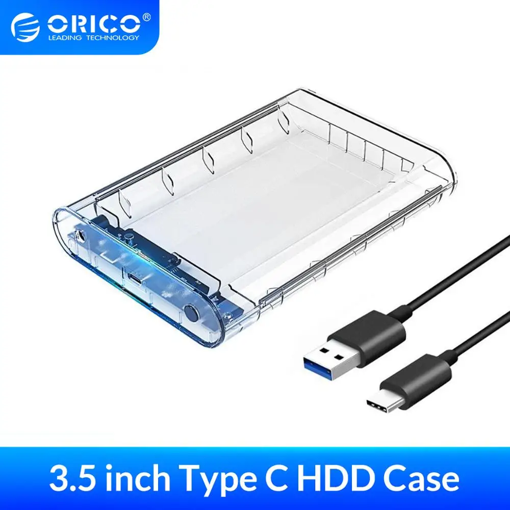 ORICO 3.5 Inch SATA na USB 3.1 Tip C Pregleden HDD Primeru SSD Adapter 12TB Trdi Disk Polje Zunanje Ohišje HDD