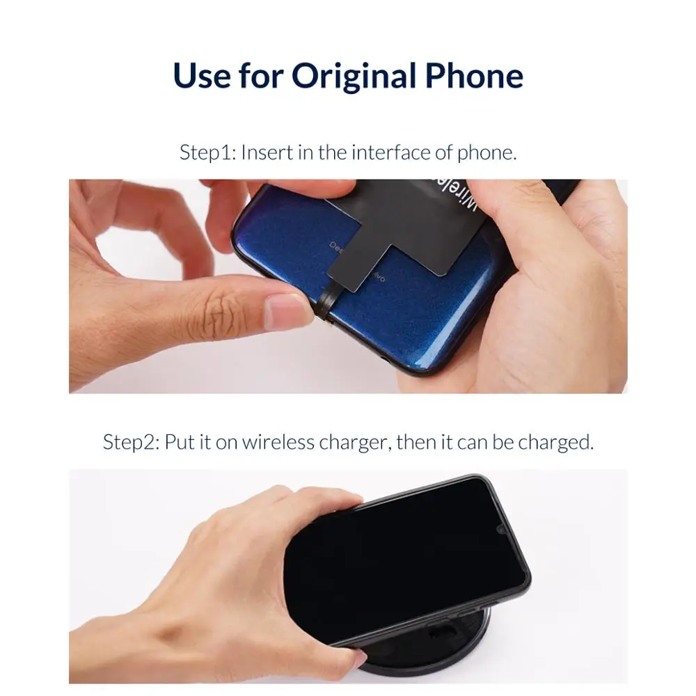 ORICO QI Brezžični Polnilnik Sprejemnik Za iPhone, Sprejemnik za Brezžično Polnjenje Micro USB Tip-c Telefona