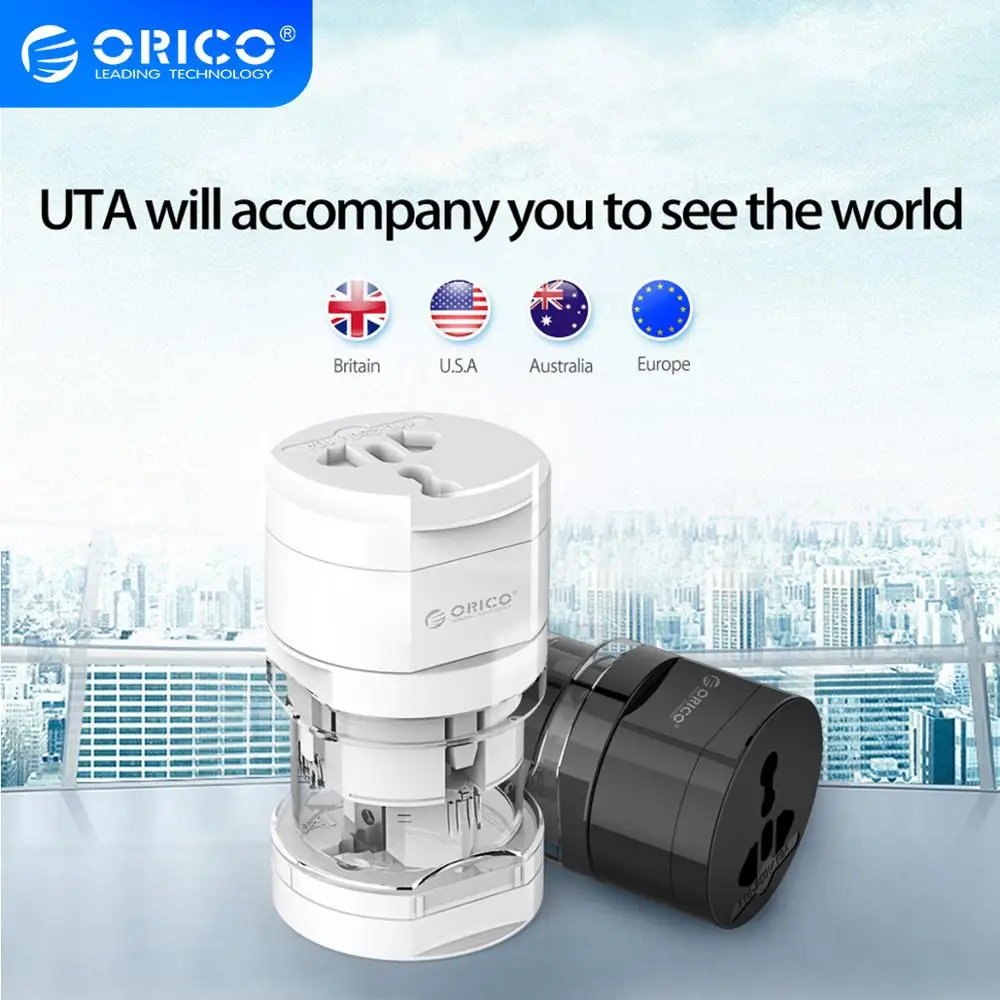 ORICO UTA Prenosni Univerzalni Adapter Pametno Vtičnico Vse v Enem Uporabo po vsem Svetu US/UK/EU/AU Plug za Potovalni Adapter Električne Vtičnice