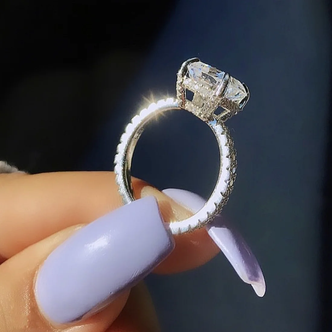 Original 925 Sterling Srebro prstanec 2Ct Blazine cut Diamond Poroko Udejstvovanje Obroči Za Ženske Topaz Fine Nakit gemstone