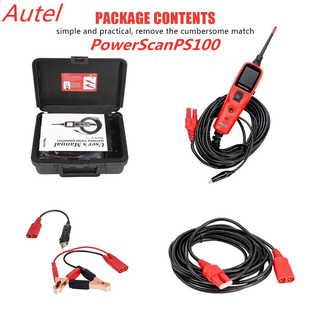 Original Autel PowerScan PS100 Električni Sistem Diagnoze Orodje Autel PS100 Moč Scan PS100 Avto Auto Vezja Tester