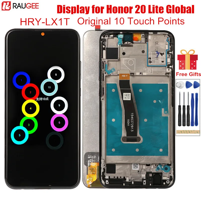 Original Display za Čast 20 Lite HRY-LX1T LCD z Okvirjem na Zaslonu na Dotik Zamenjava za Huawei Honor20 Lite Globalni 6.21 palčni LCD