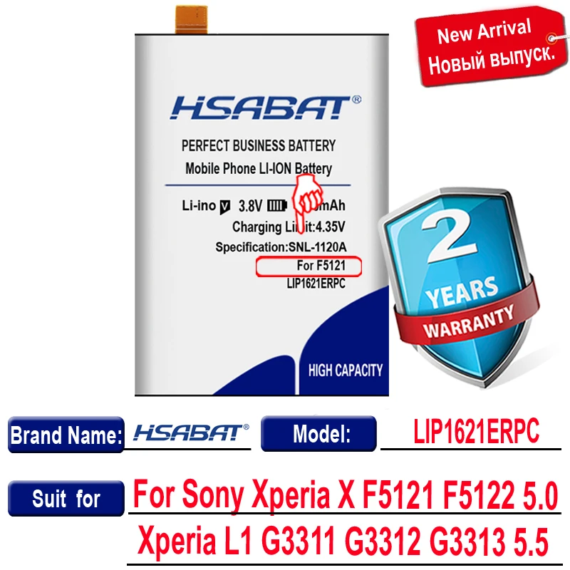 Original HSABAT 4150mAh Baterija za Sony Xperia X F5121 F5122 5.0