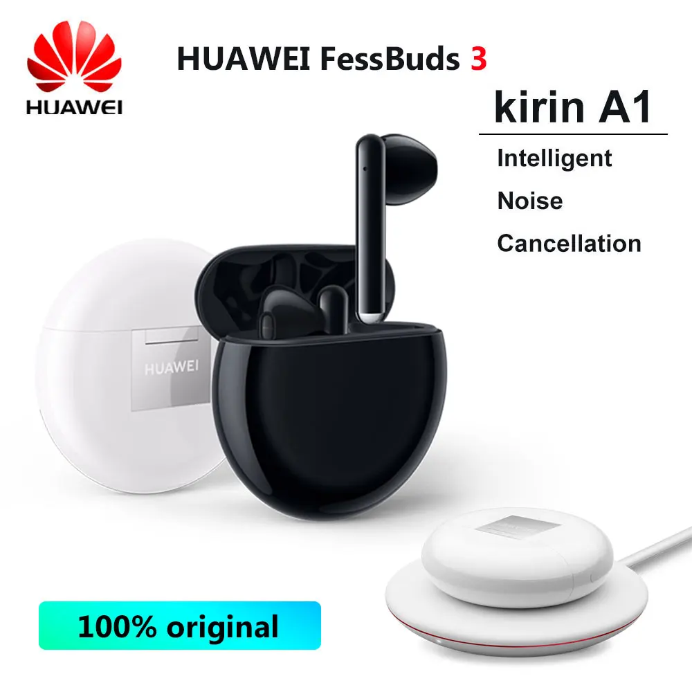 Original HUAWEI FreeBuds 3 Brezžične Bluetooth Slušalke 5.1 Globalni Aktivno zmanjševanje hrupa v Uho Brezžični Hitro Polnjenje Slušalke
